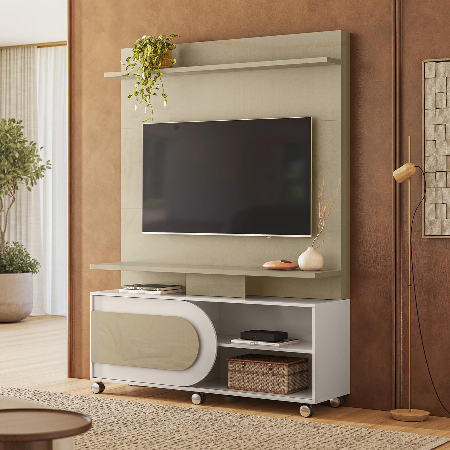 Centro de Entretenimiento Orly 136X190X39 Off White, Champaña