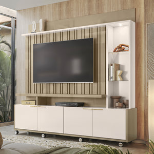 Centro de Entretenimiento Titan 200X190X36 Off White, Champaña
