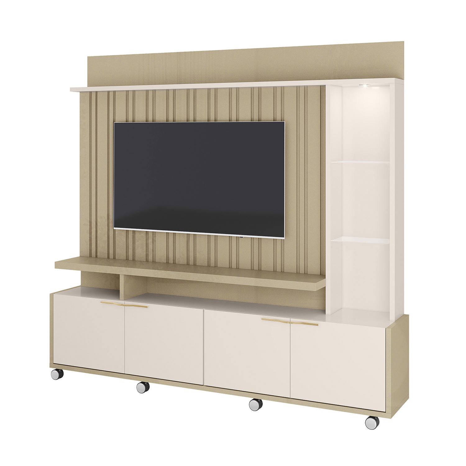Centro de Entretenimiento Titan 200X190X36 Off White, Champaña