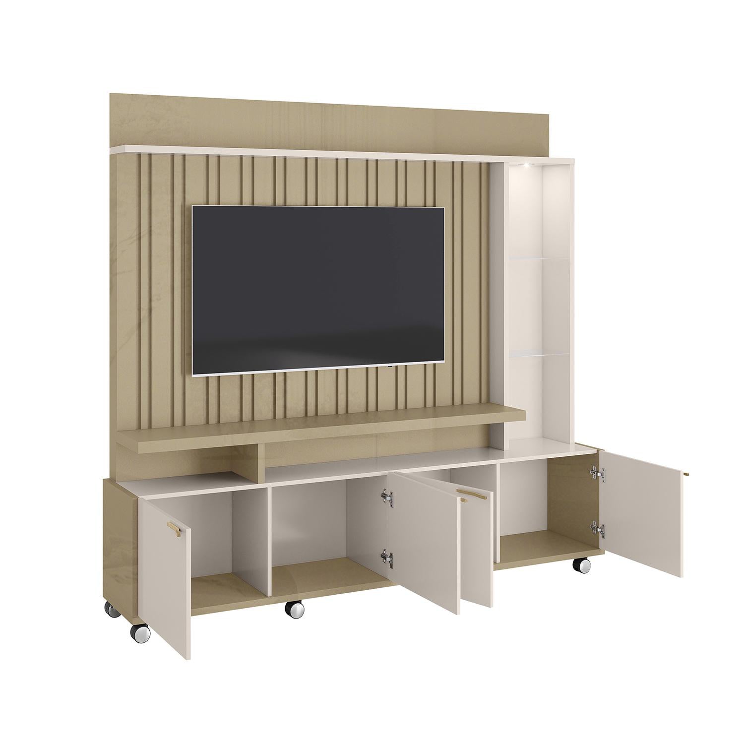 Centro de Entretenimiento Titan 200X190X36 Off White, Champaña