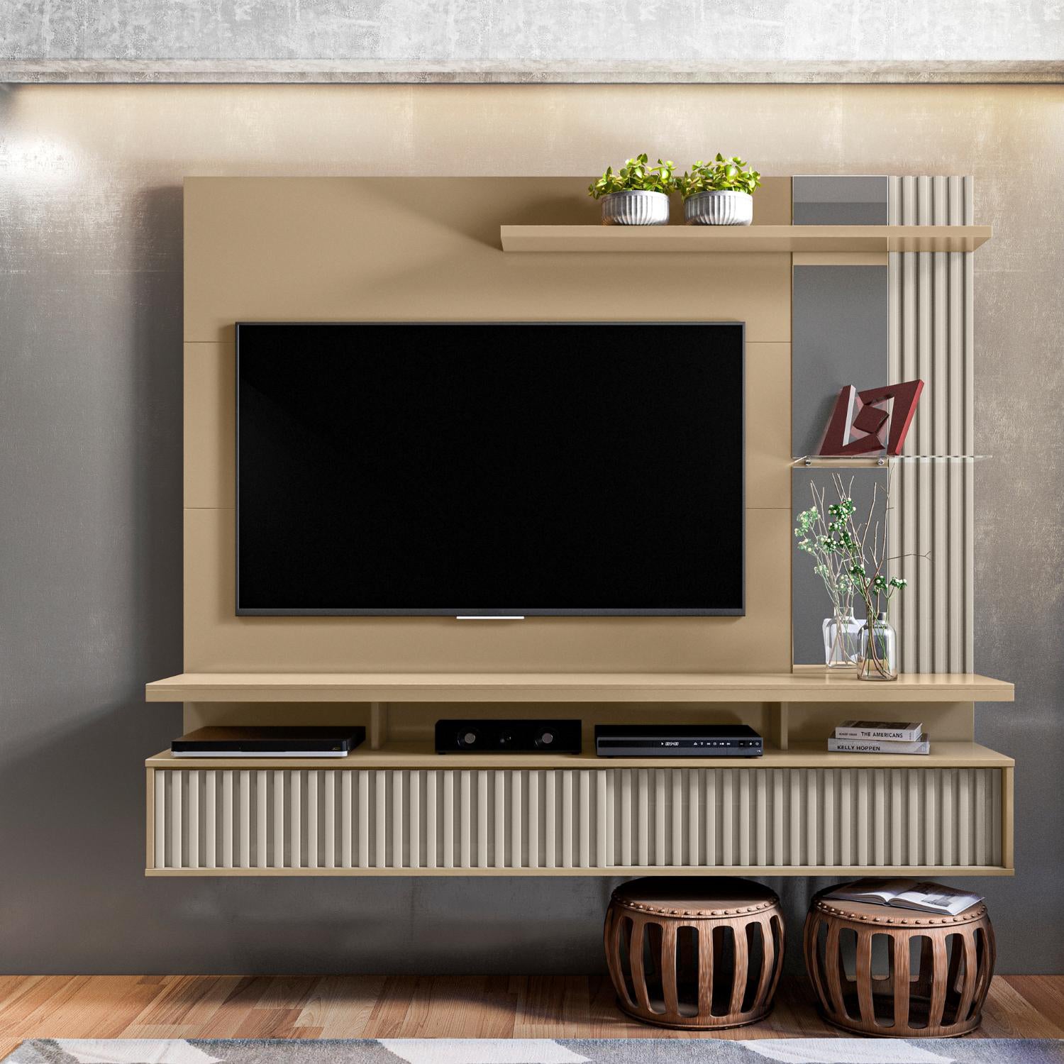 Panel de Tv 182X154X32 Denver Champaña, Off White