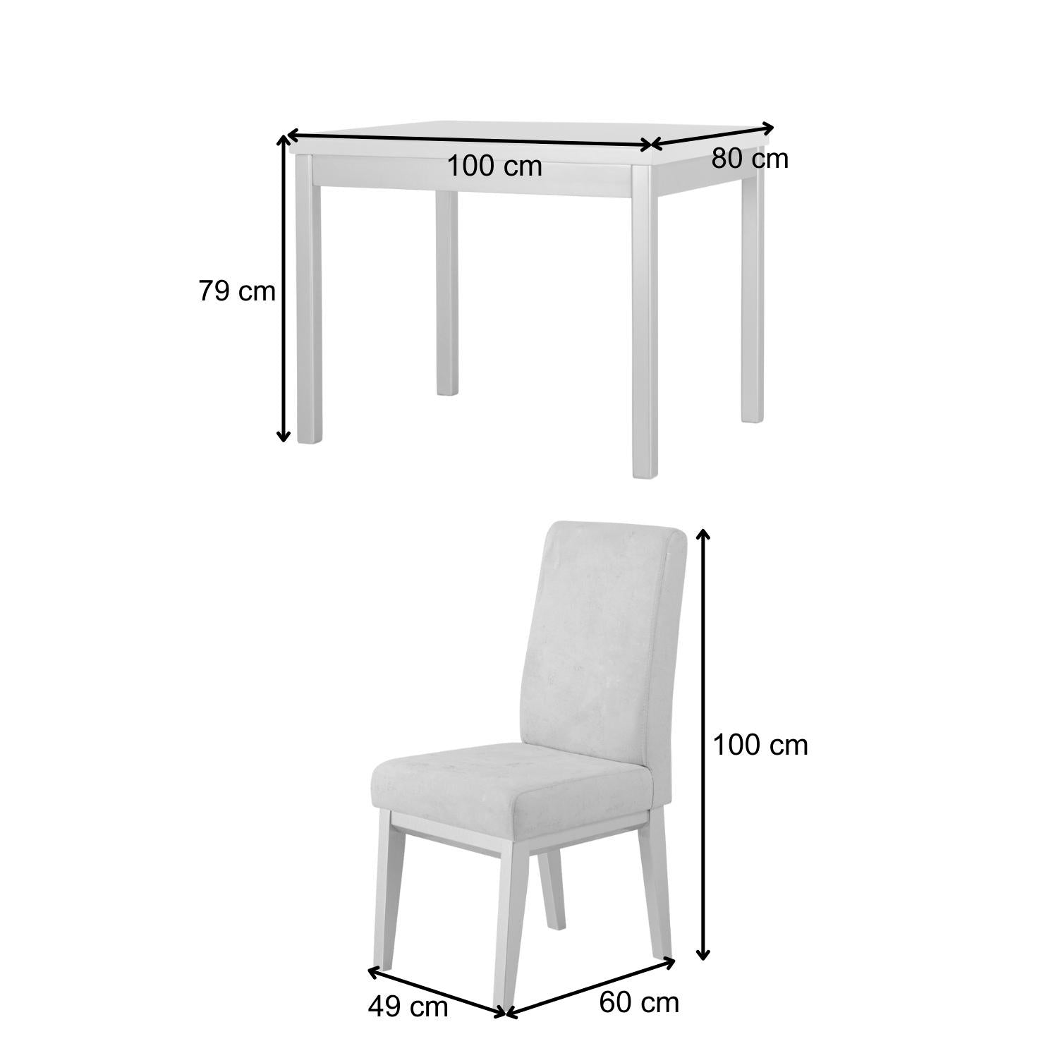 Comedor 4 Puestos Walcot Eurolino Blanco Puro, Champaña