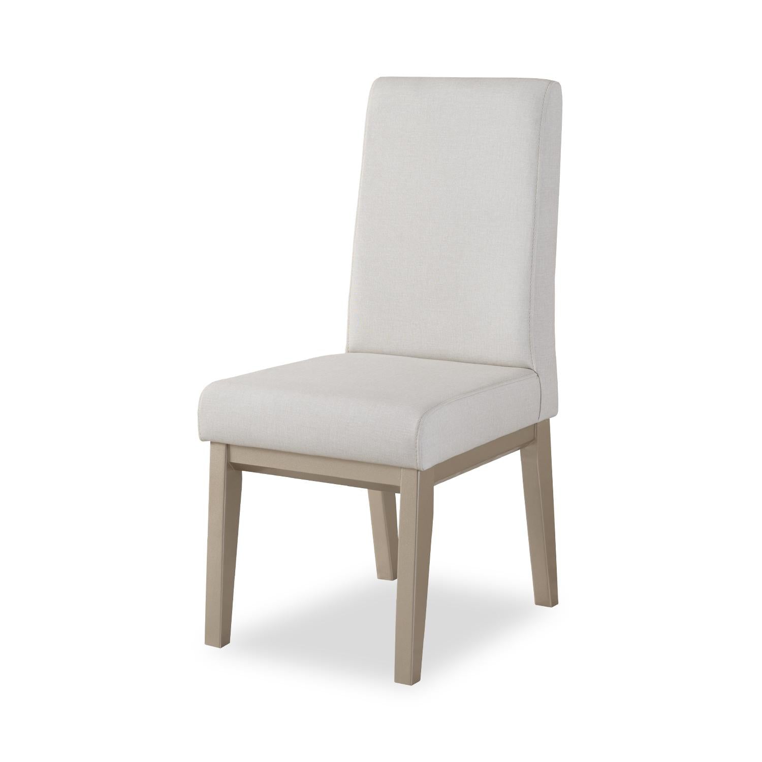 Comedor 6 Puestos Walcot Eurolino Blanco Puro, Champaña 4 Sillas + Butaco