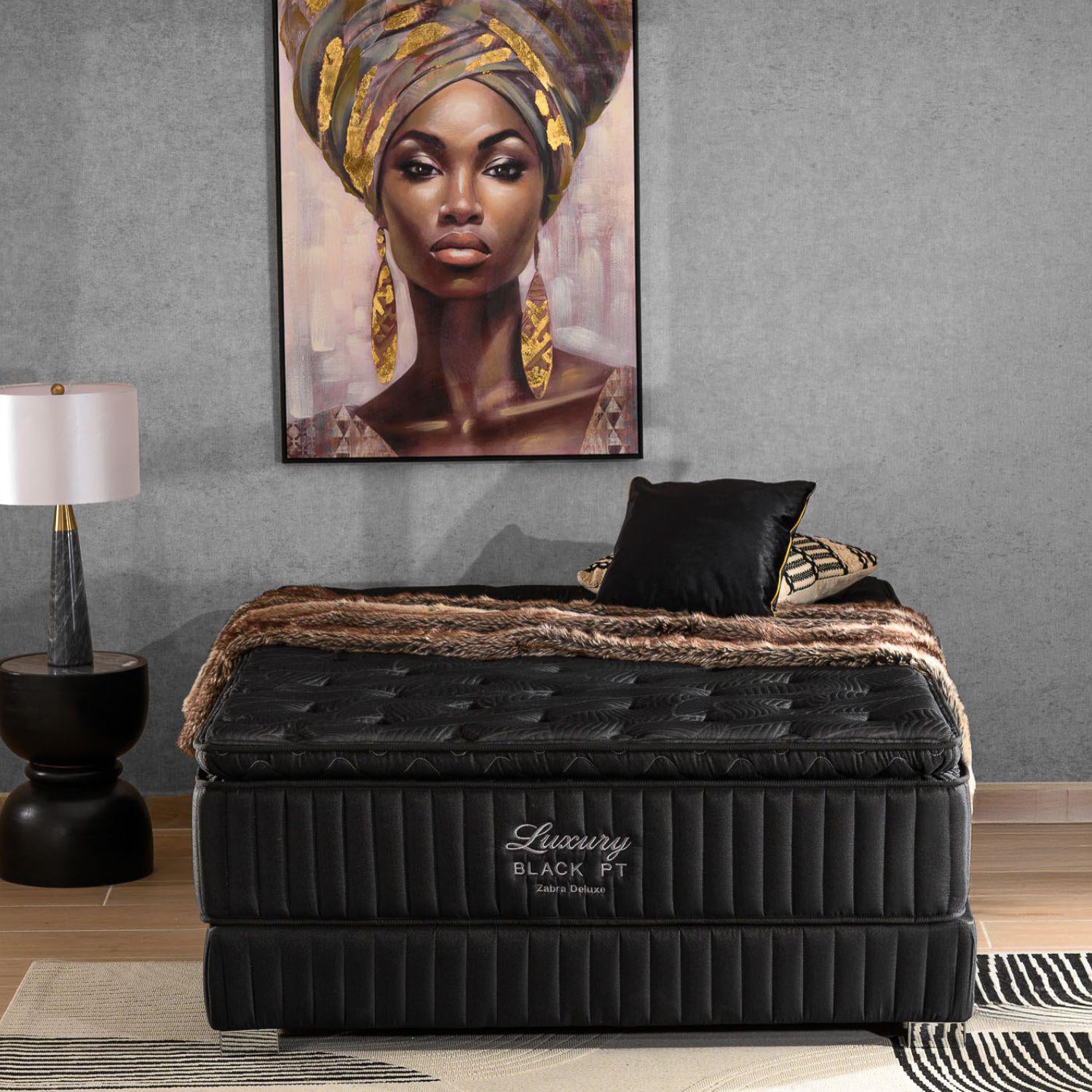 Colchón Semi Doble Luxury Black Pilow Top