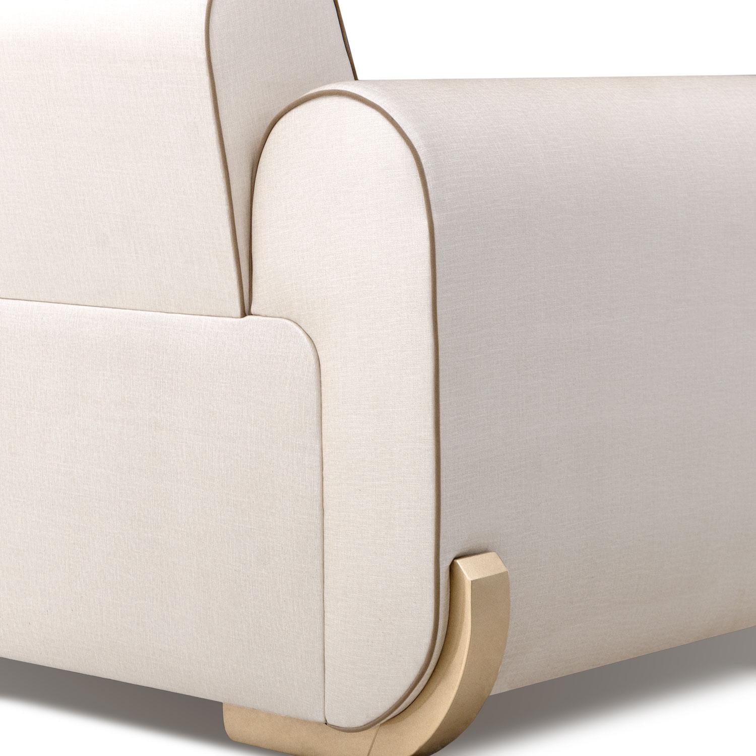 Sofá 3 Puestos Luma Eurolino Premier Perla, Champaña