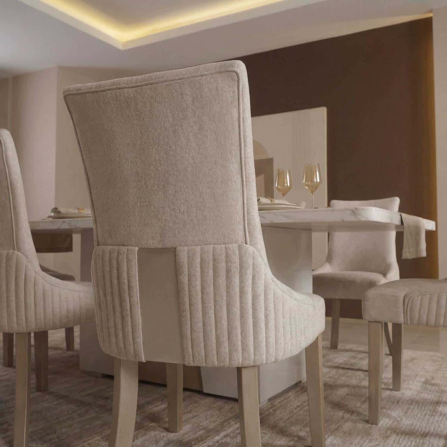 Comedor 8 Puestos Roma Velvet Atlas Marmol, Champaña