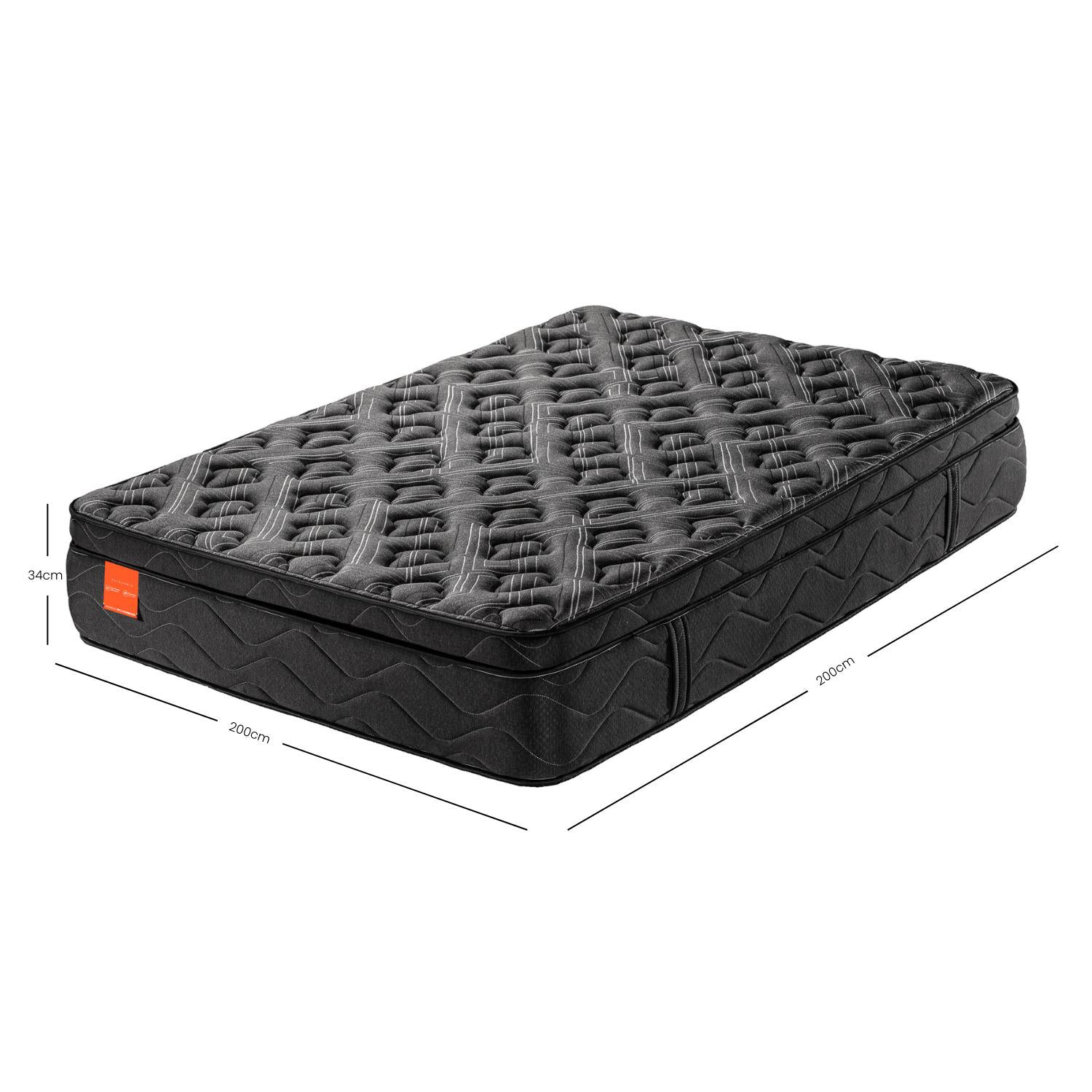 Colchón 200X200X34 Cavalli Pilow Top + Almohada