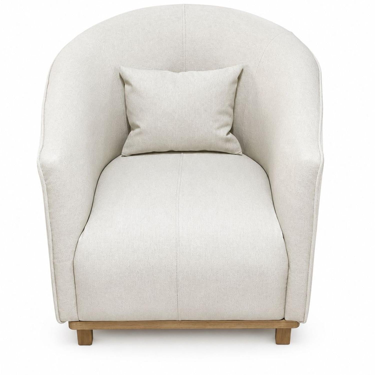 Poltrona Atenea Eurocuero Vitore Blanco Puro, Natural