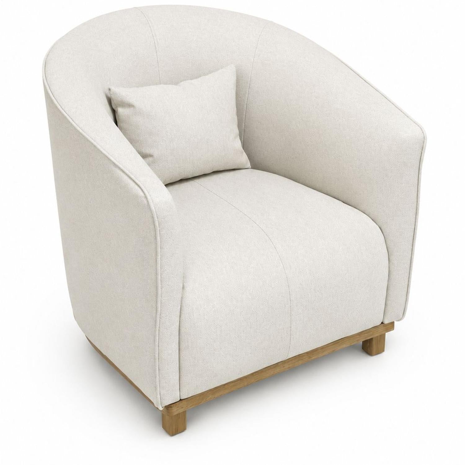 Poltrona Atenea Eurocuero Vitore Blanco Puro, Natural