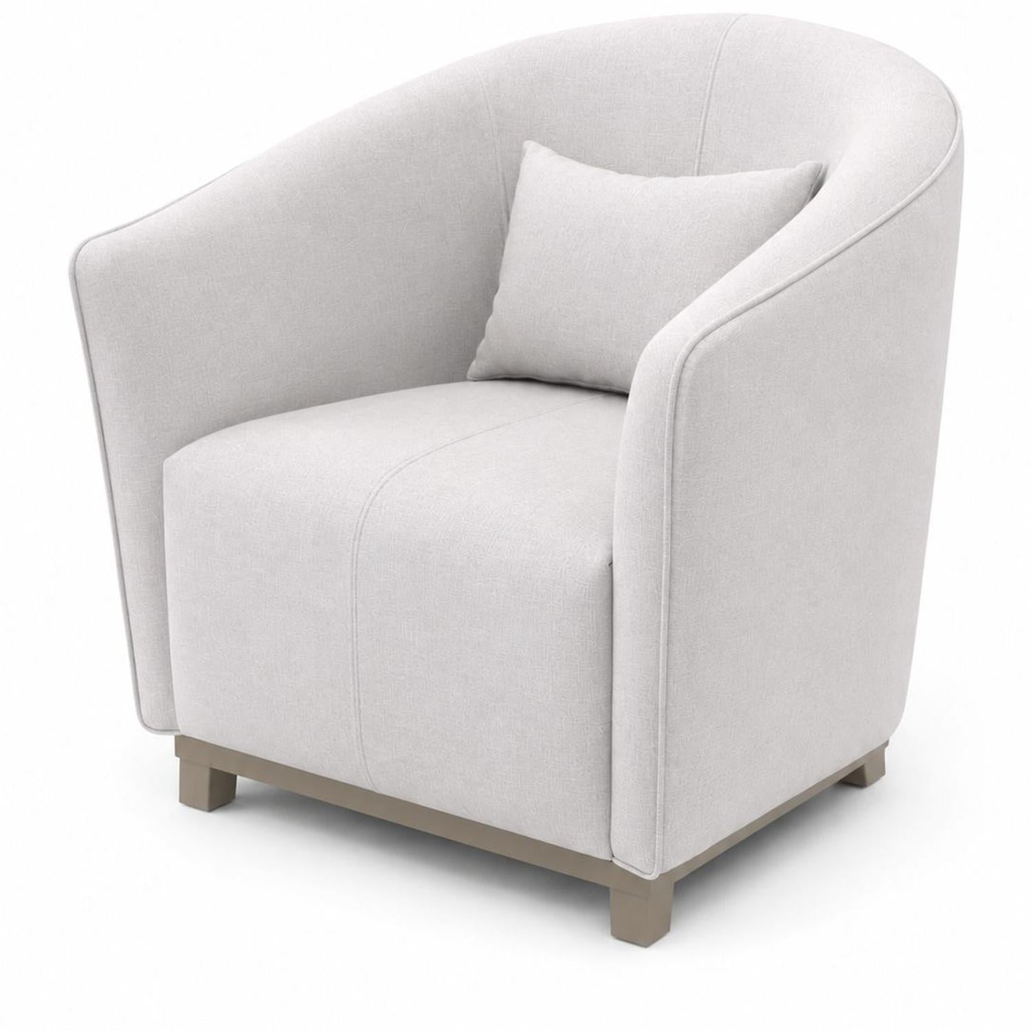 Poltrona Atenea Eurolino Blanco Puro, Champaña