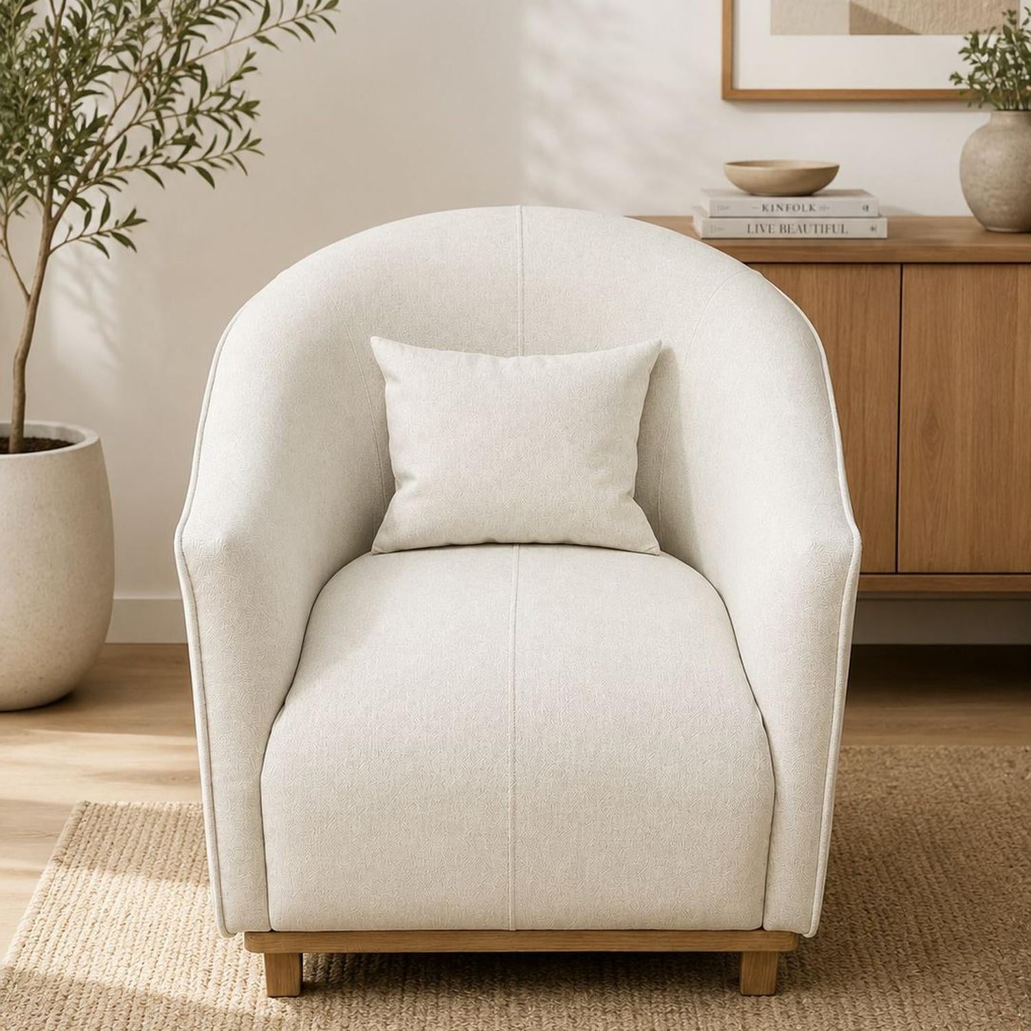 Poltrona Atenea Eurocuero Vitore Blanco Puro, Natural