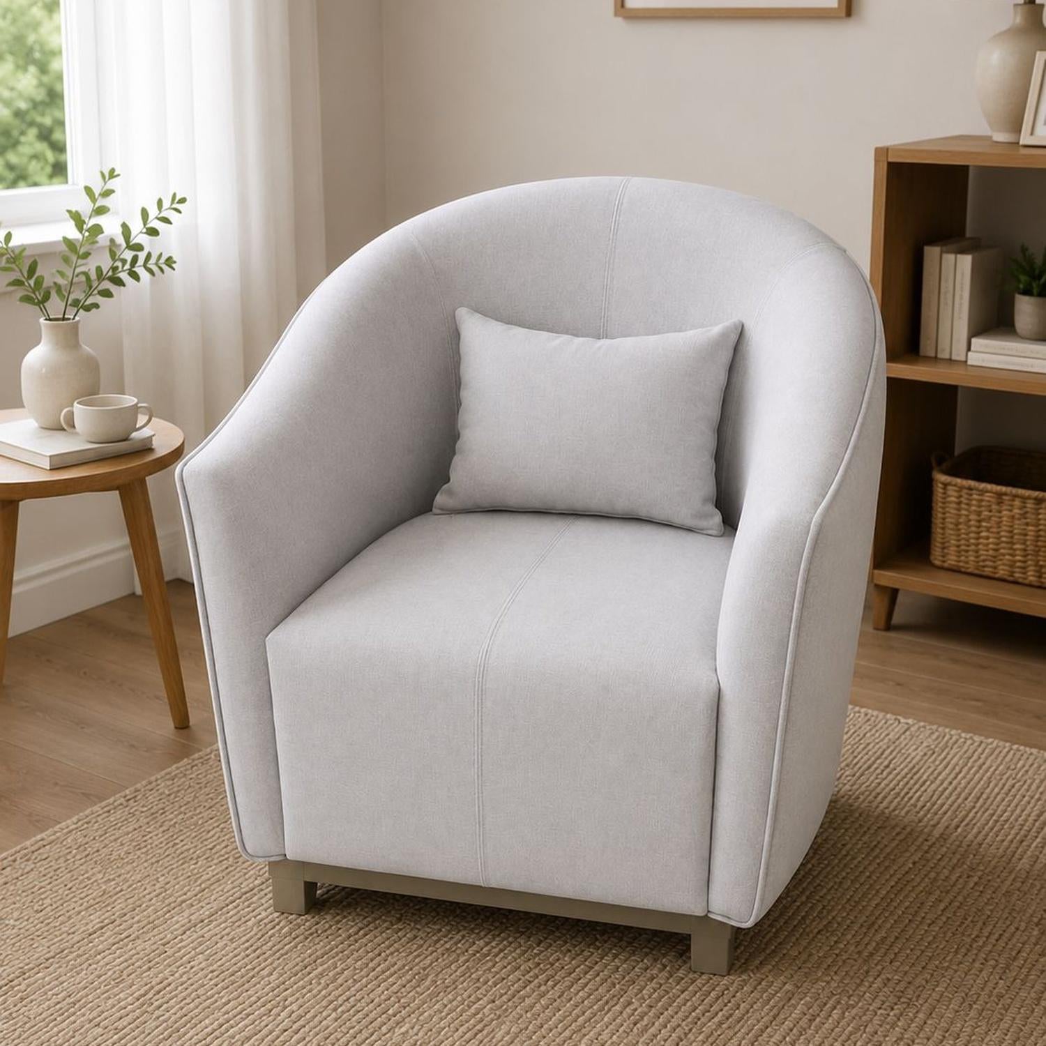 Poltrona Atenea Eurolino Blanco Puro, Champaña