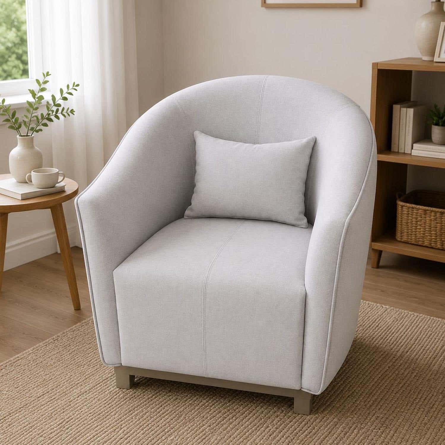 Poltrona Atenea Eurolino Blanco Puro, Champaña