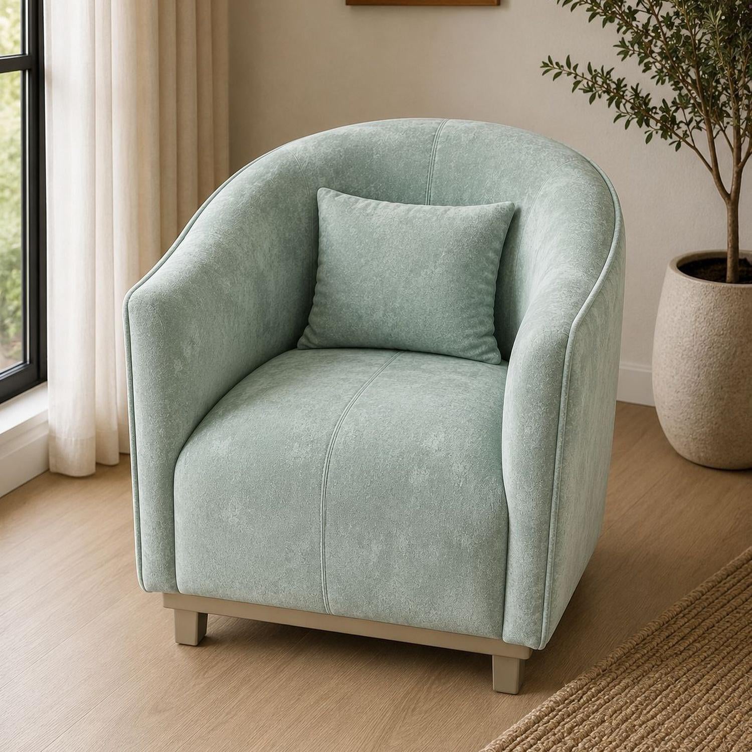 Poltrona Atenea Velvet Prisma Menta, Champaña