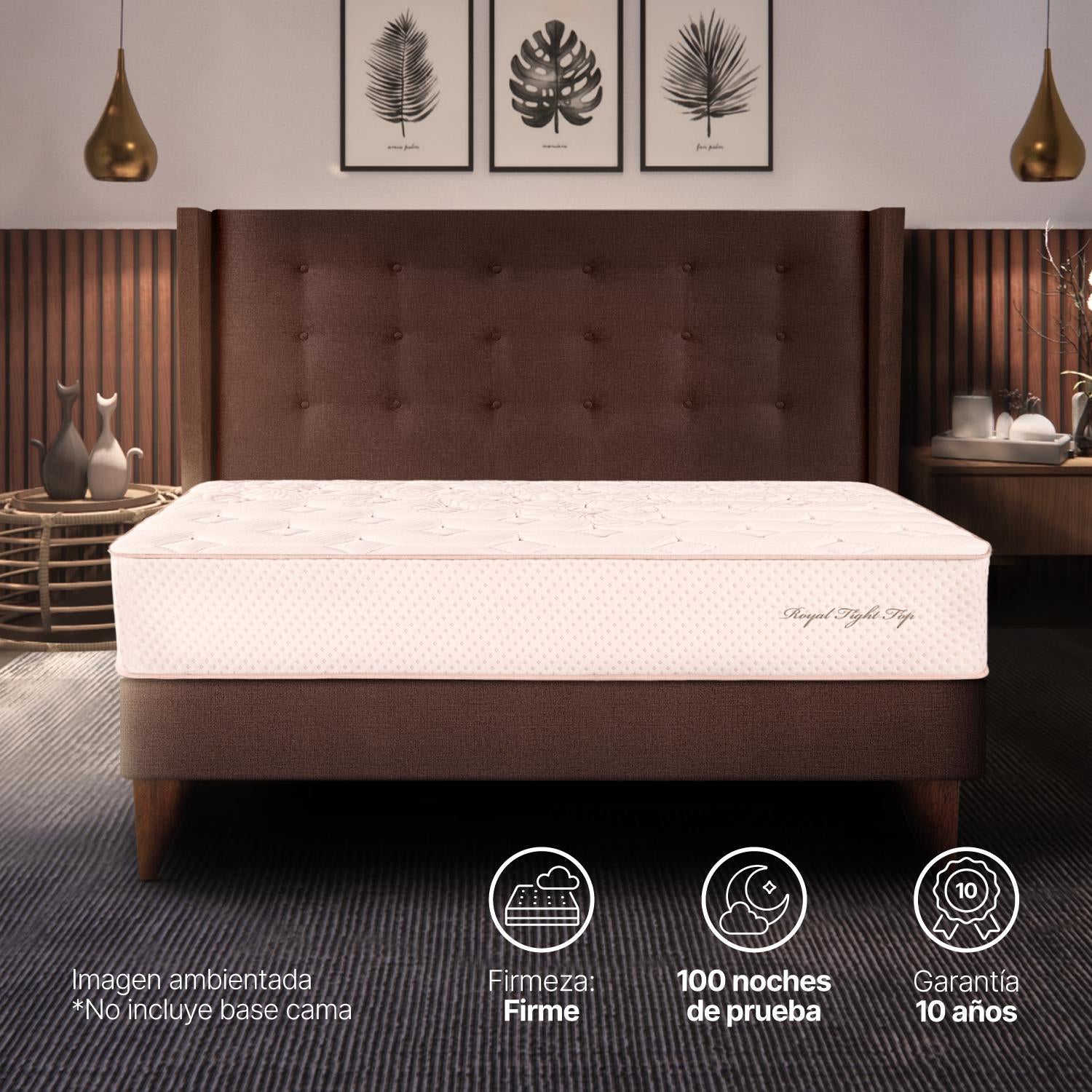 Colchón Semi Doble Royal Tight Top Gratis + Almohada