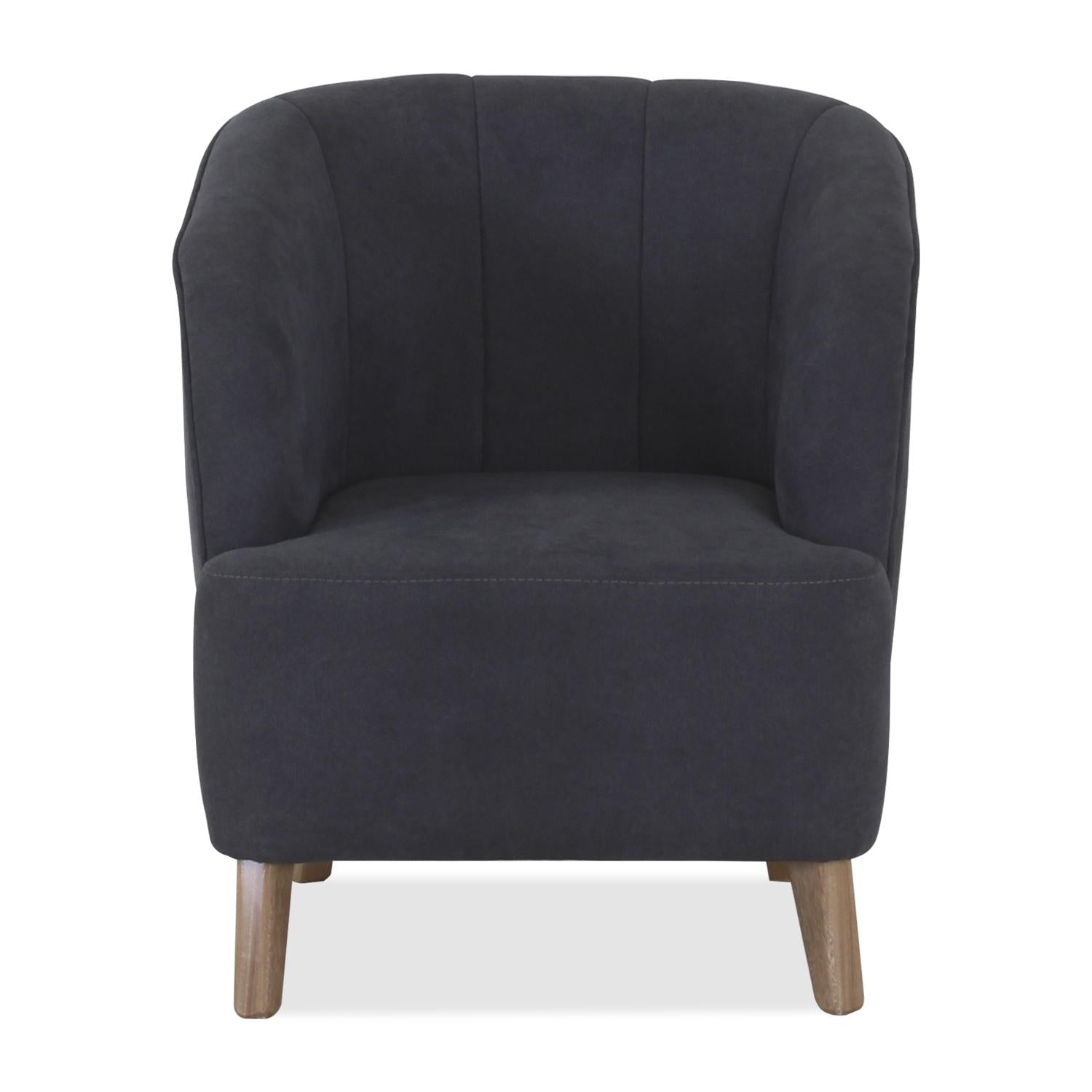 Poltrona Oslo Microfibra Dorsey Plomo, Natural