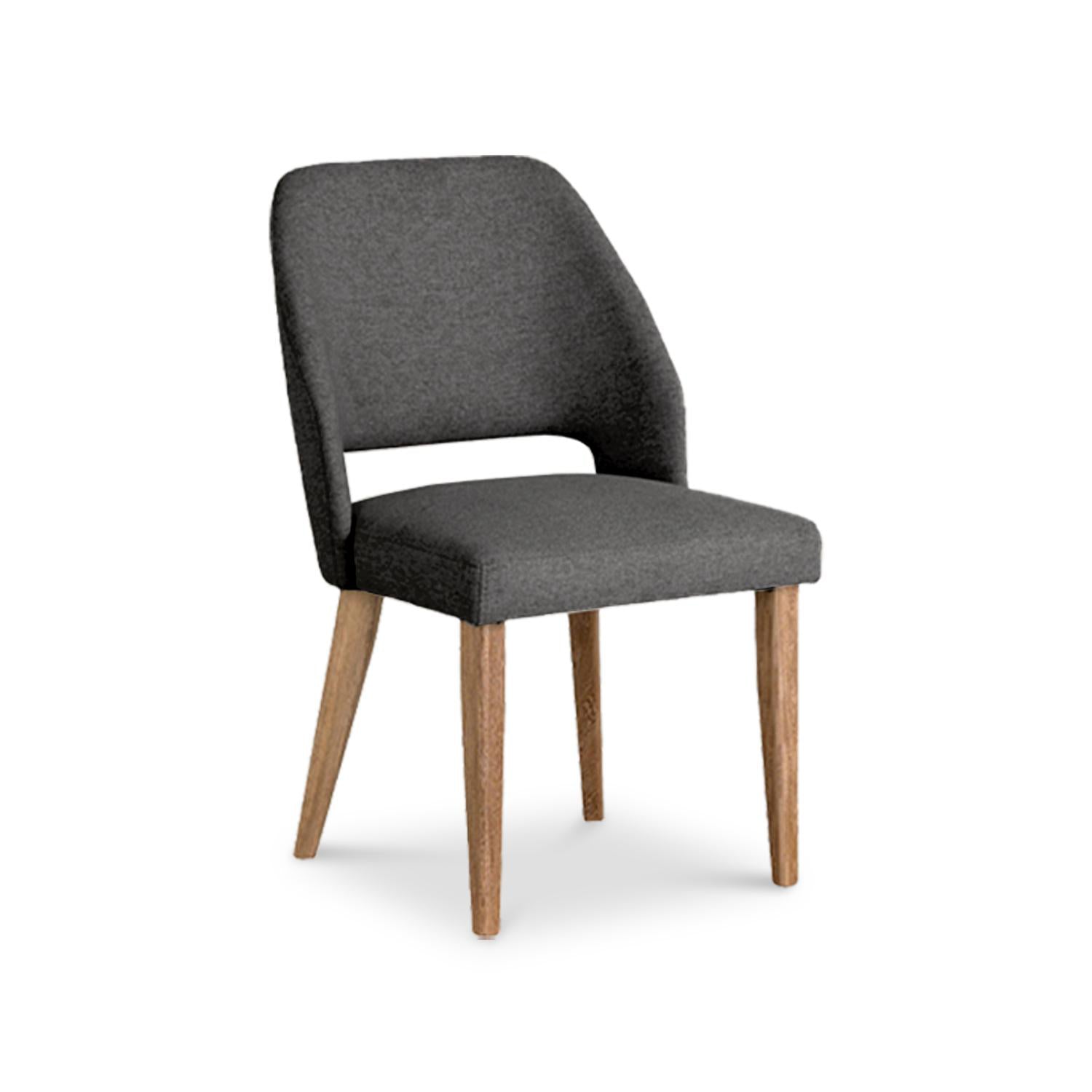 Comedor 4 Puestos Camille  Microfibra Kazan Plomo, Natural
