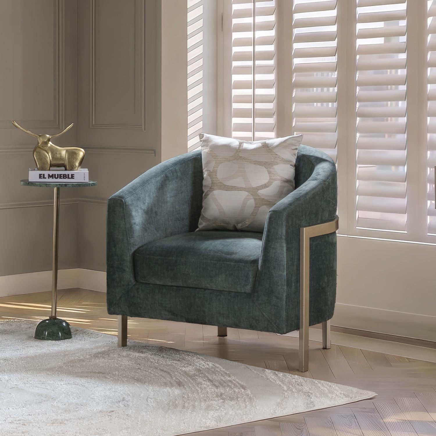 Poltrona Berlin Velvet Luxury Navy, Champaña