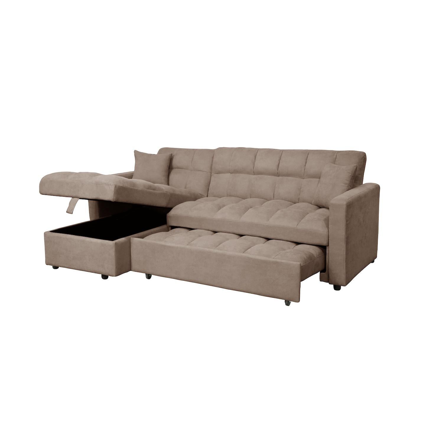 Sala Cama Lenon Microfibra Cafe