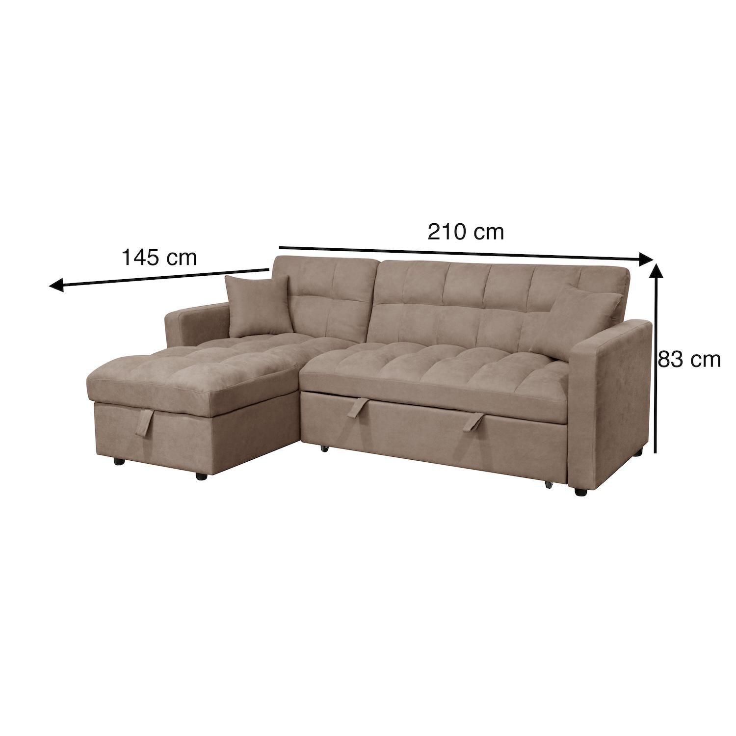 Sala Cama Lenon Microfibra Cafe