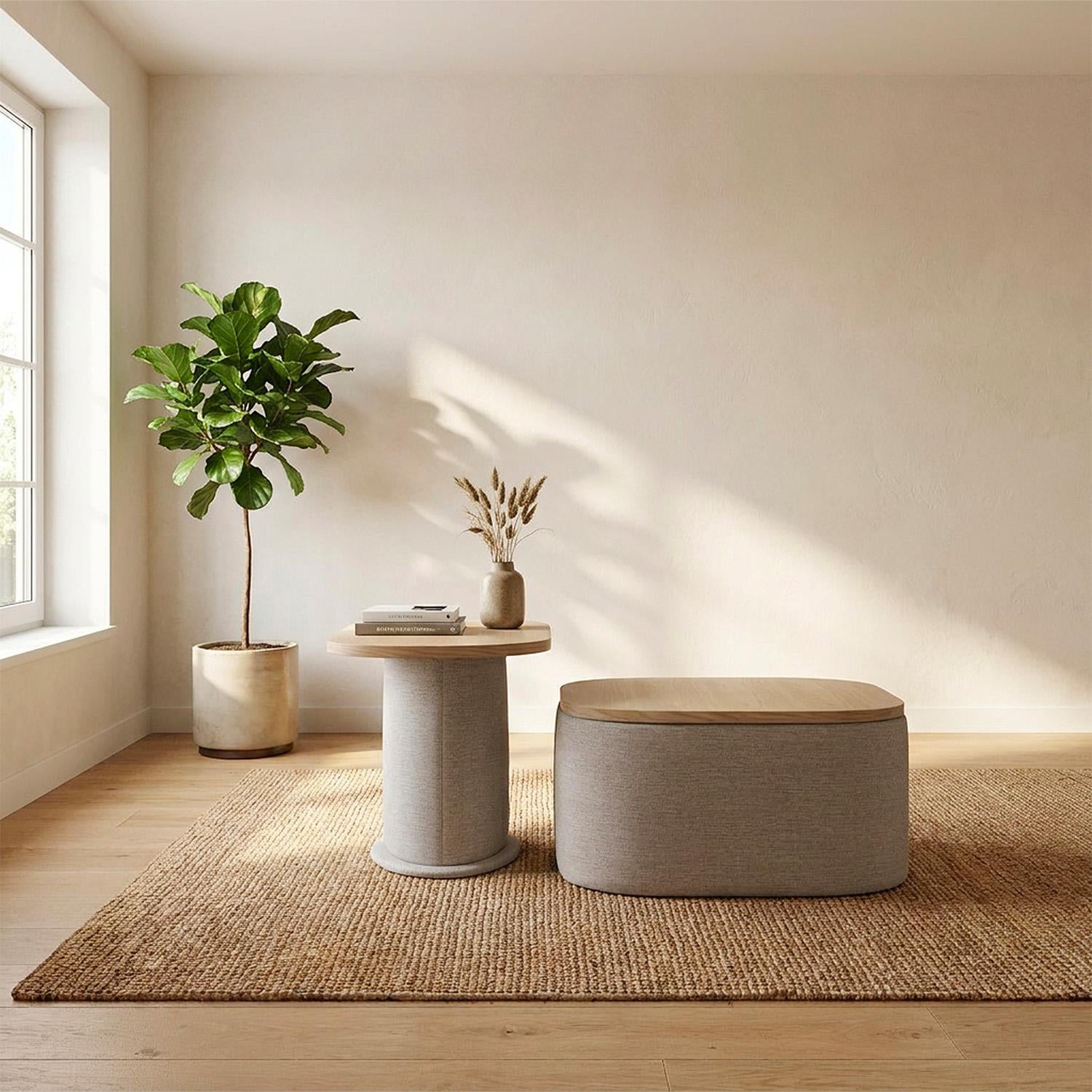 Puff Baul Gandi Natural, Eurolino Croacia Beige