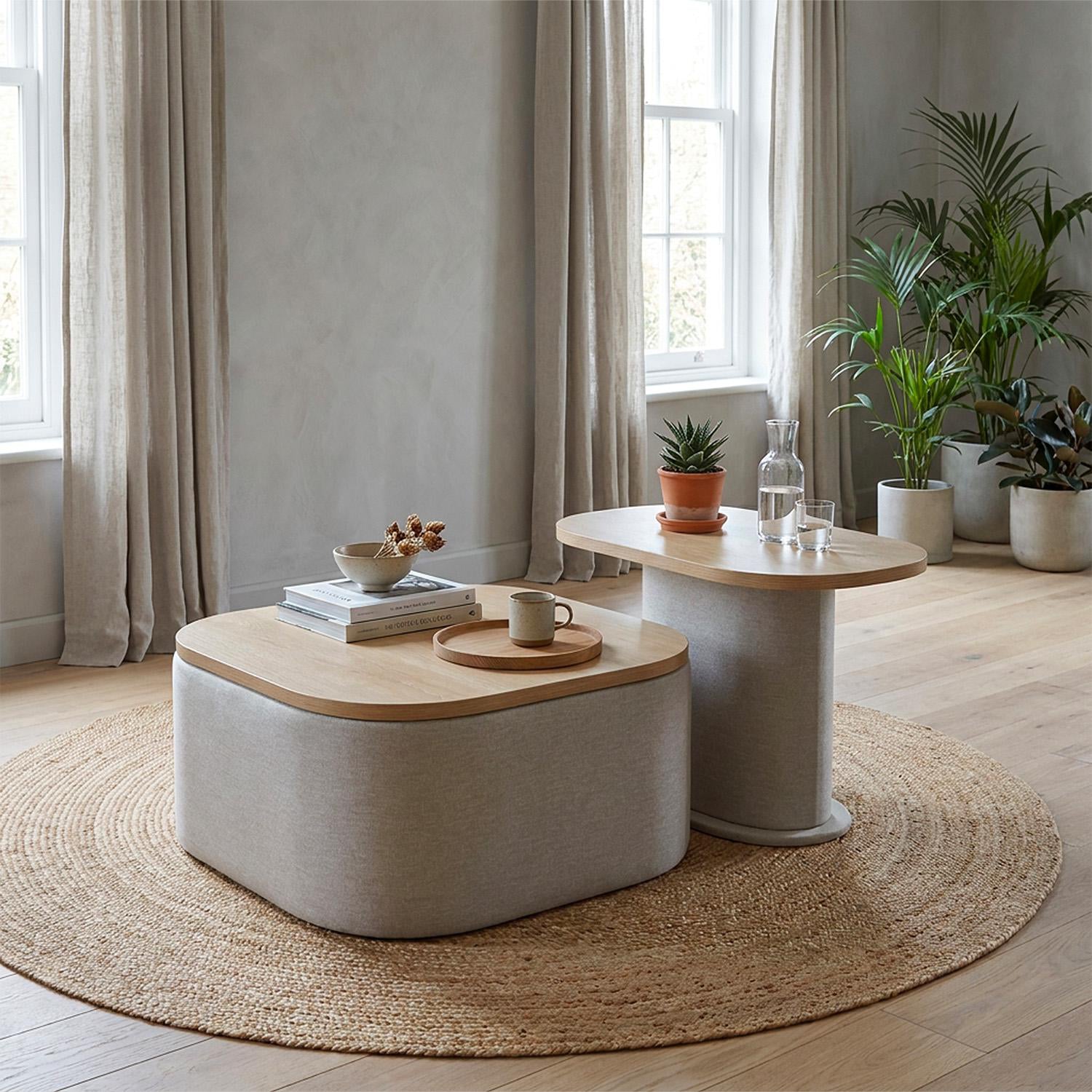 Puff Baul Gandi Natural, Eurolino Marbella Beige