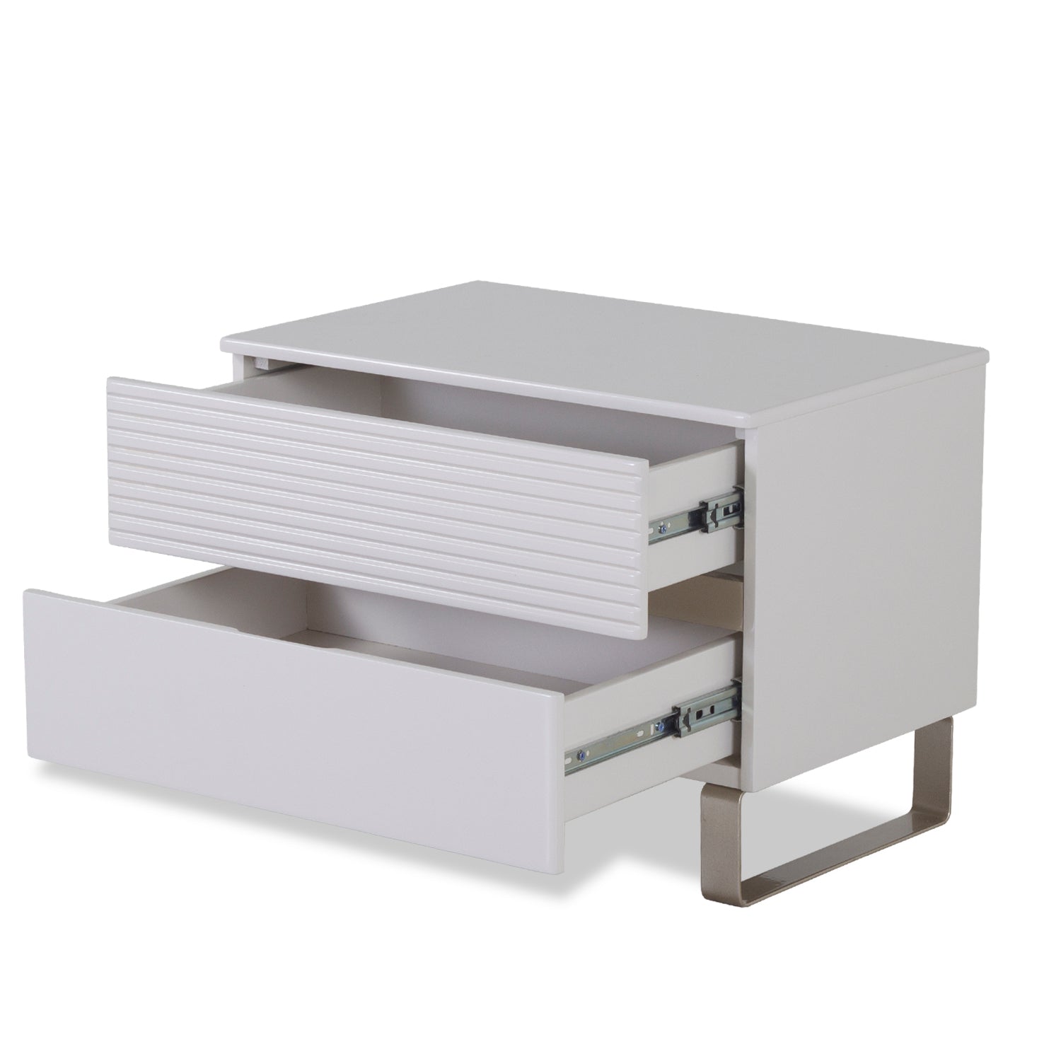 Mesa de Noche Serrat Off White, Champaña