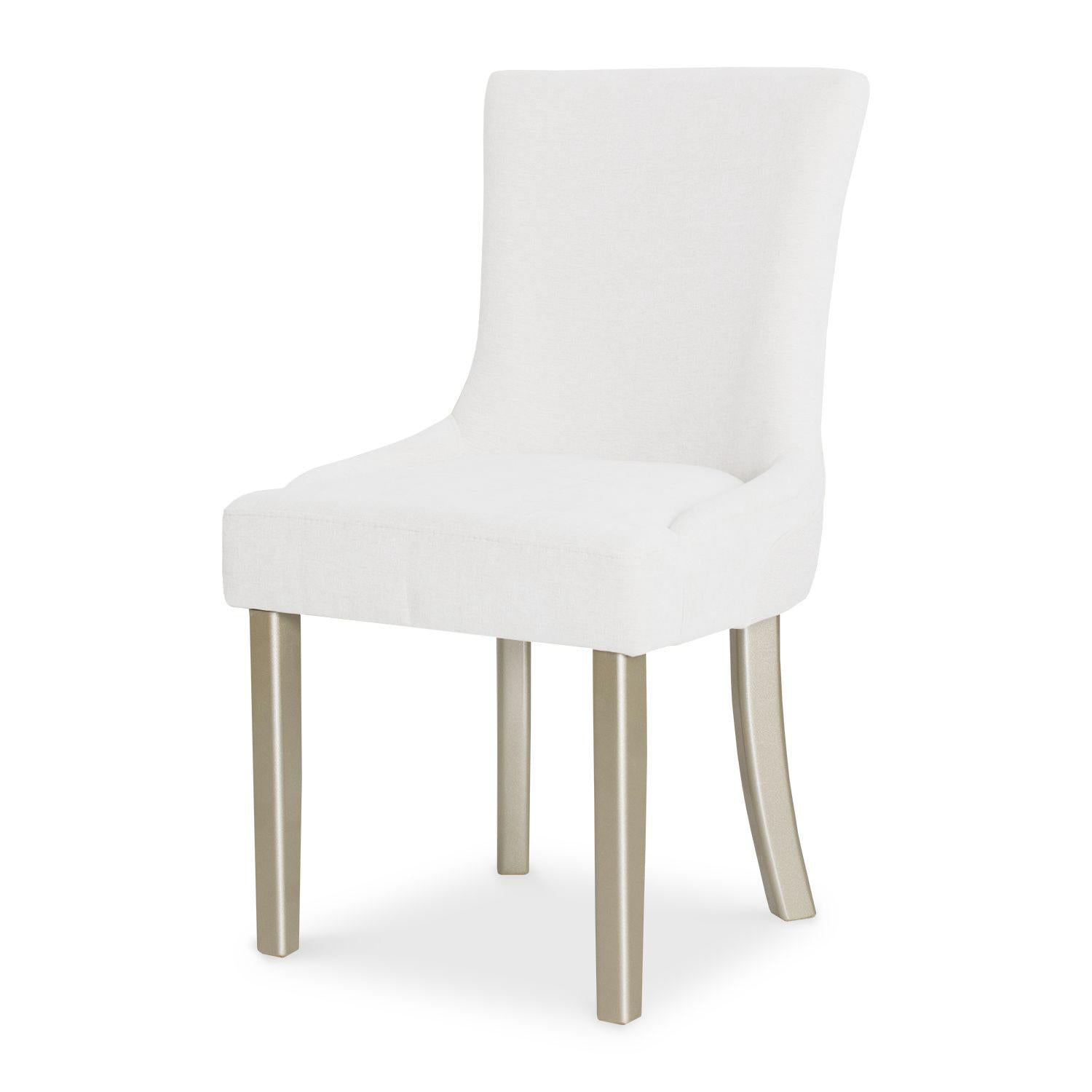 Comedor 4 Puestos Firence Eurolino Blanco Puro, Champaña