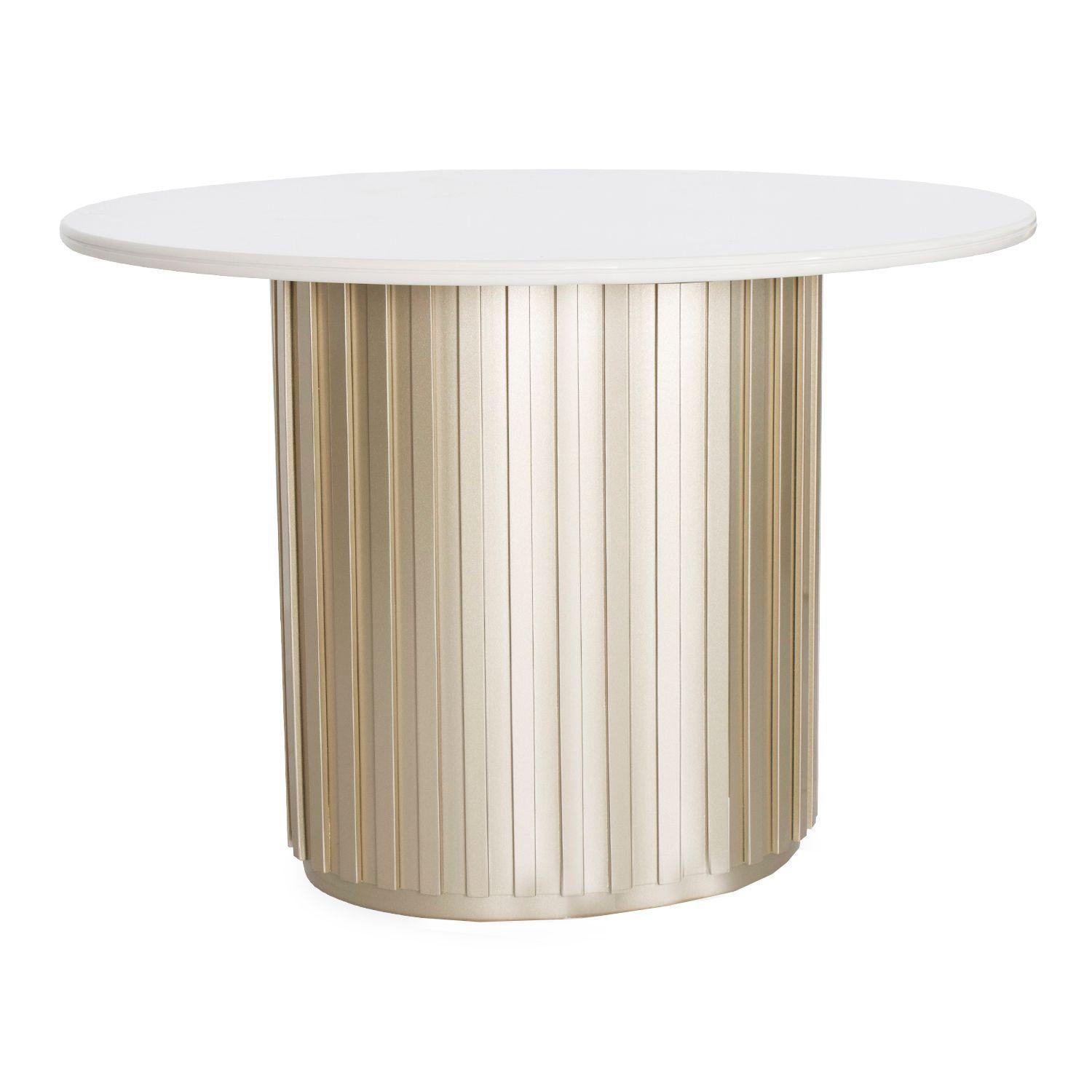Comedor 4 Puestos Firence Eurolino Blanco Puro, Champaña