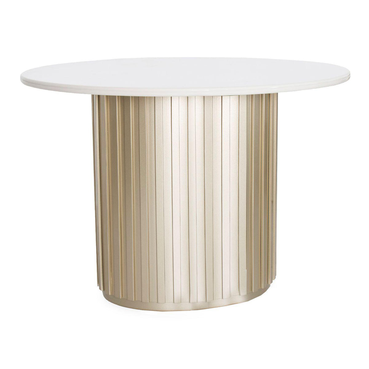 Comedor 4 Puestos Firence Eurolino Blanco Puro, Champaña