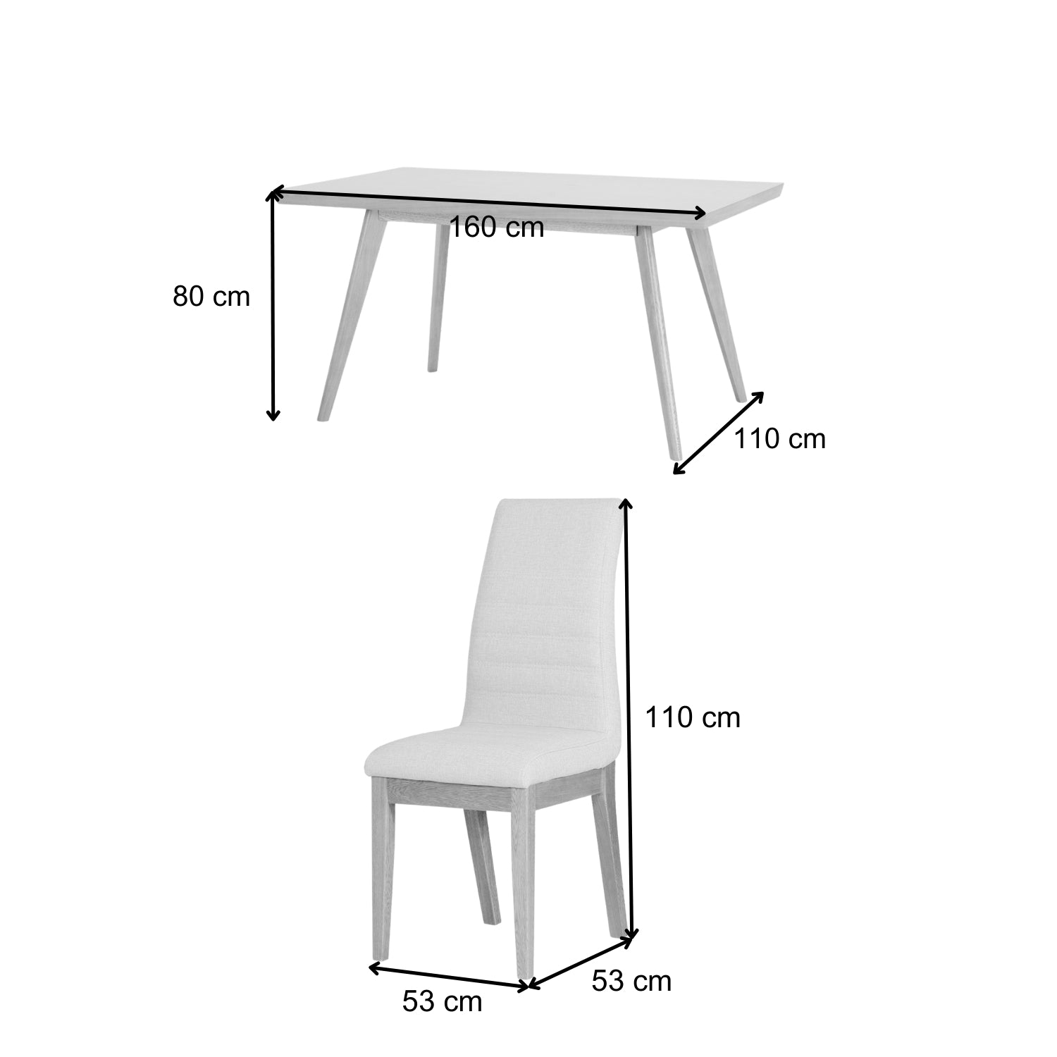 Comedor 6 Puestos Bruno Eurolino Blanco, Champaña