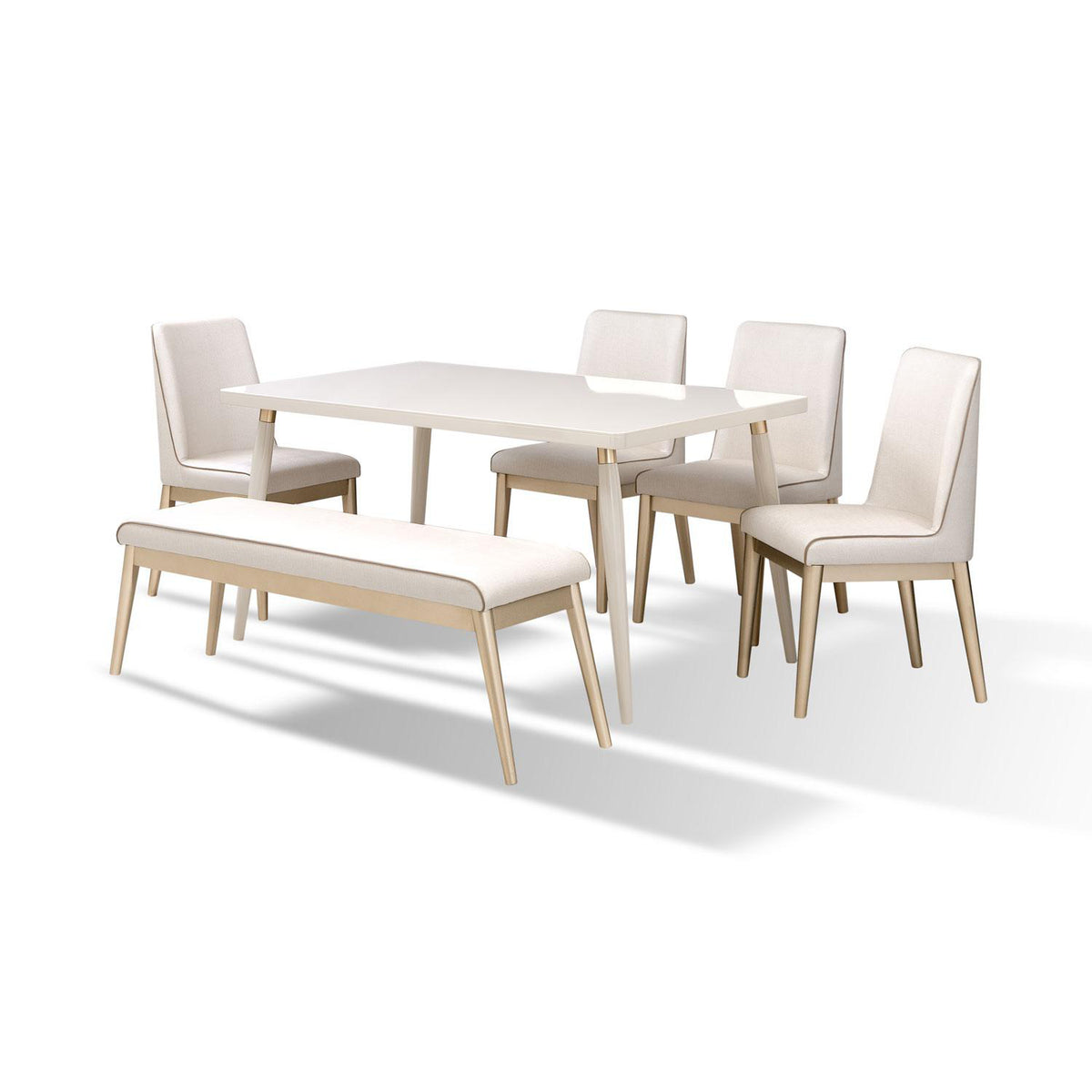 Comedor 6 Puestos Luma Eurolino Premier Perla, Champaña