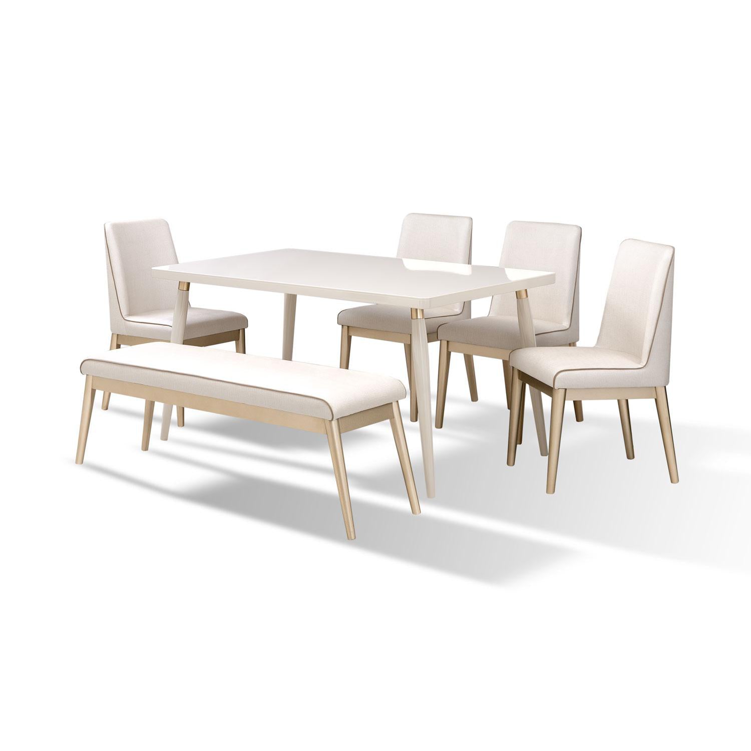 Comedor 6 Puestos Luma Eurolino Premier Perla, Champaña