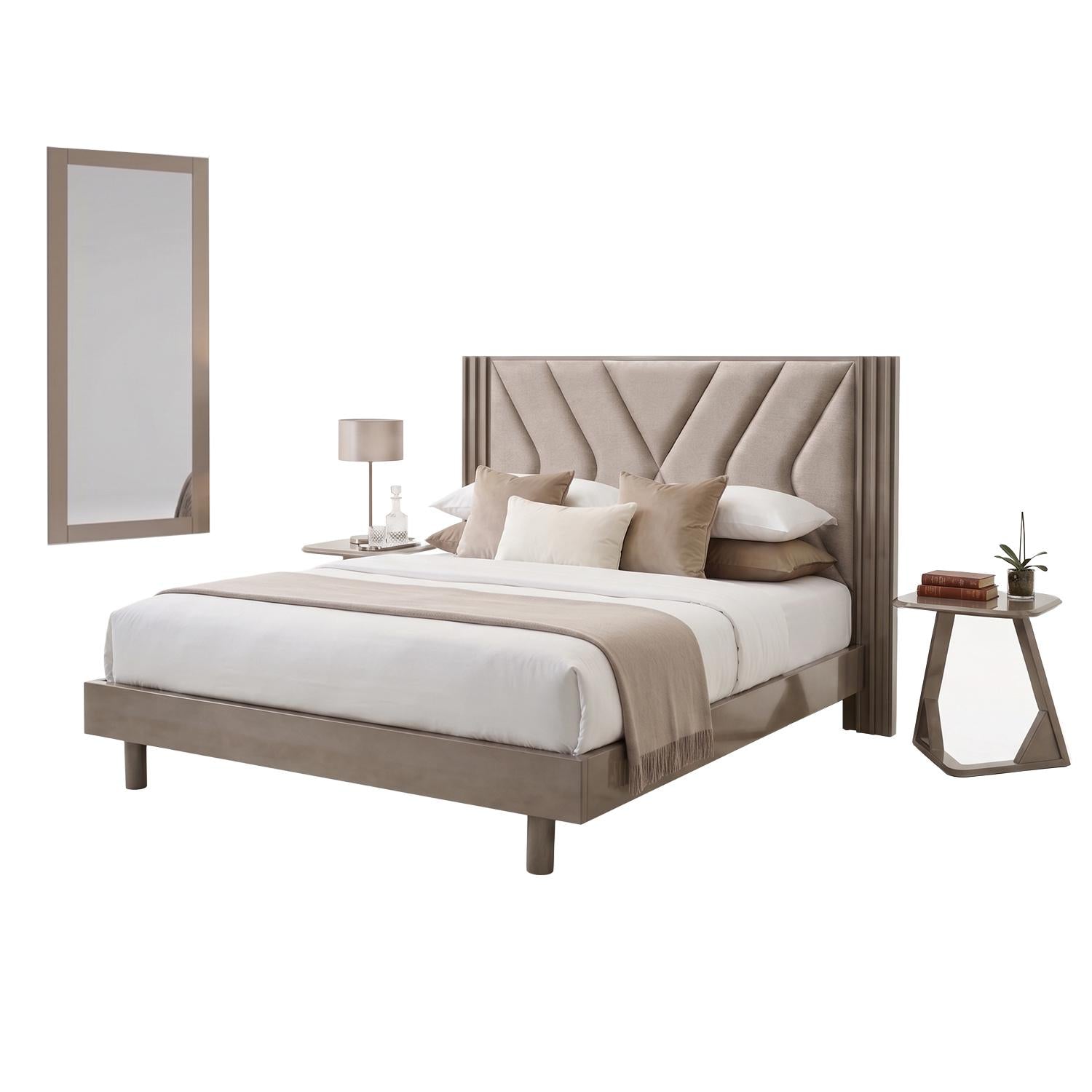 Alcoba Queen Artemisa Cocoa, Taupe Perla