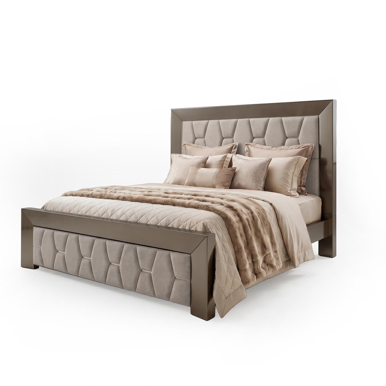 Cama King Mila Boucle Cocoa, Taupe Perla