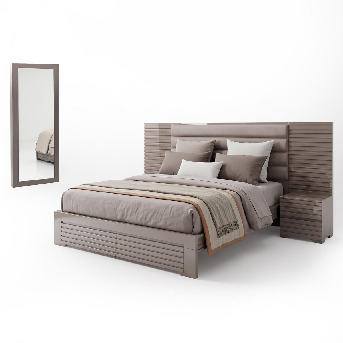 Alcoba King Misuri Boucle Cocoa, Taupe Perla