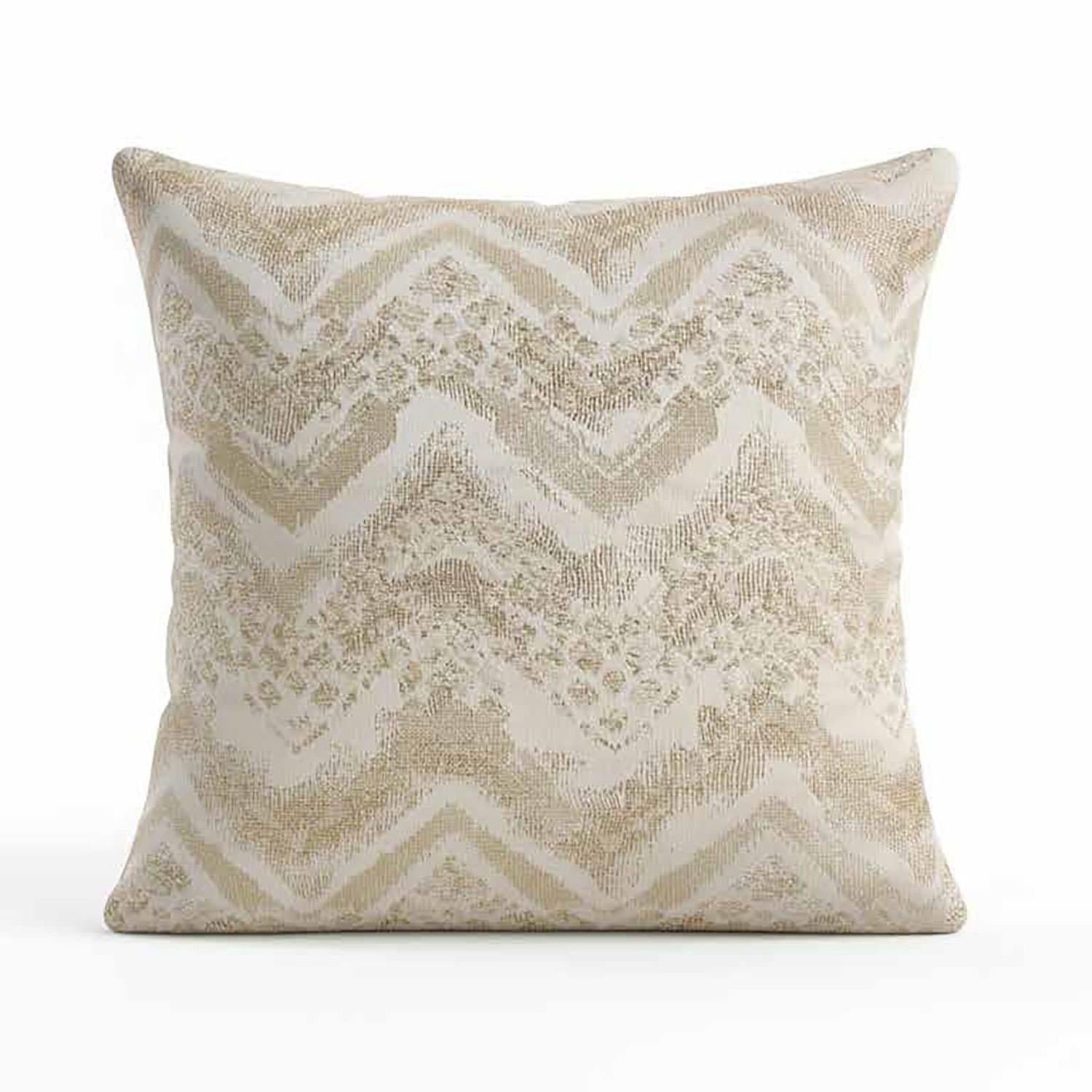 Cojín 45X45 Tribal Zigzag Beige