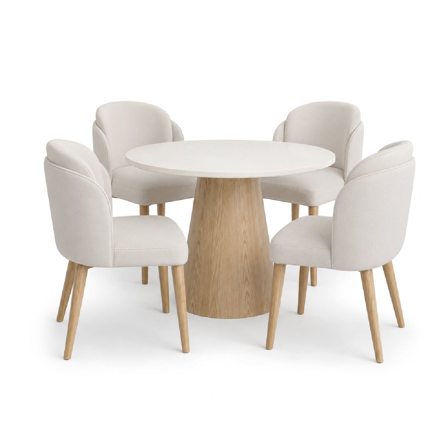 Comedor 4 Puestos Torino Imputu Beige, Natural