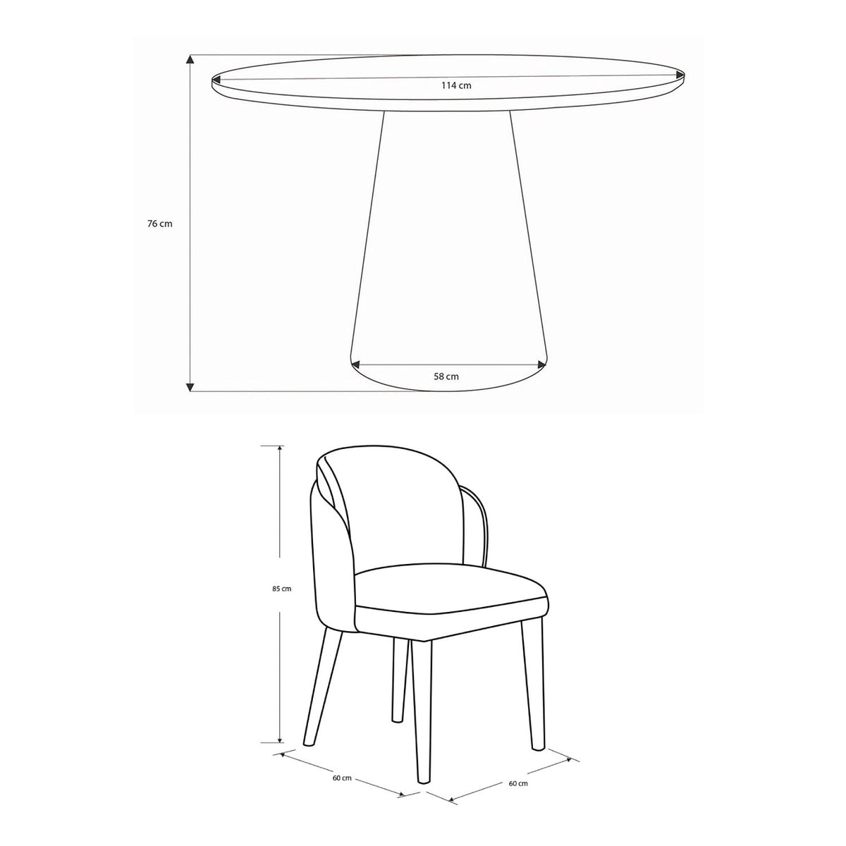 Comedor 4 Puestos Torino Imputu Beige, Natural