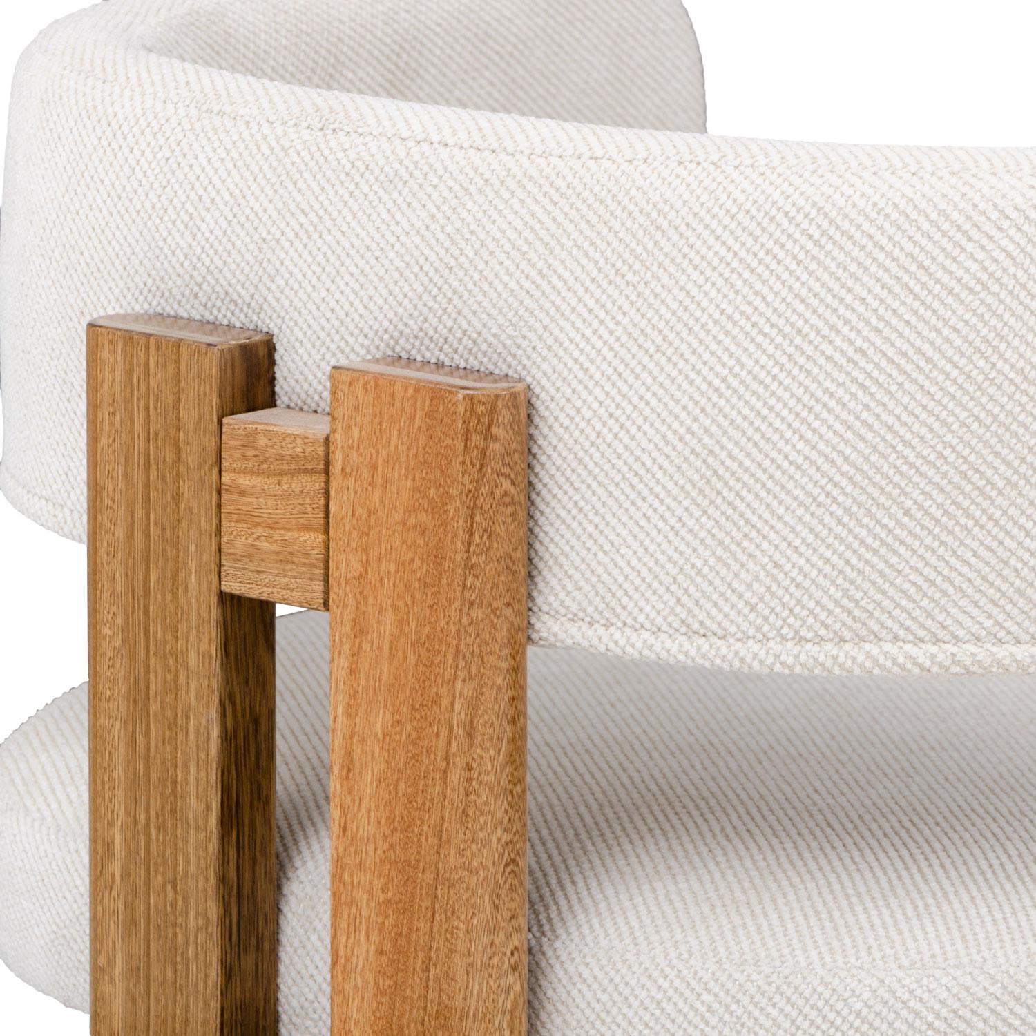 Comedor 6 Puestos Sabina Chenille Trivia Marfil, Natural