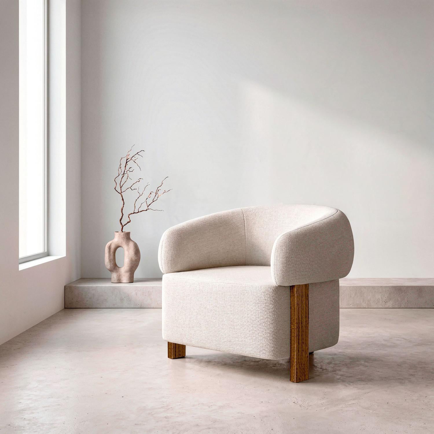 Poltrona Sabina Chenille Trivia Marfil, Natural