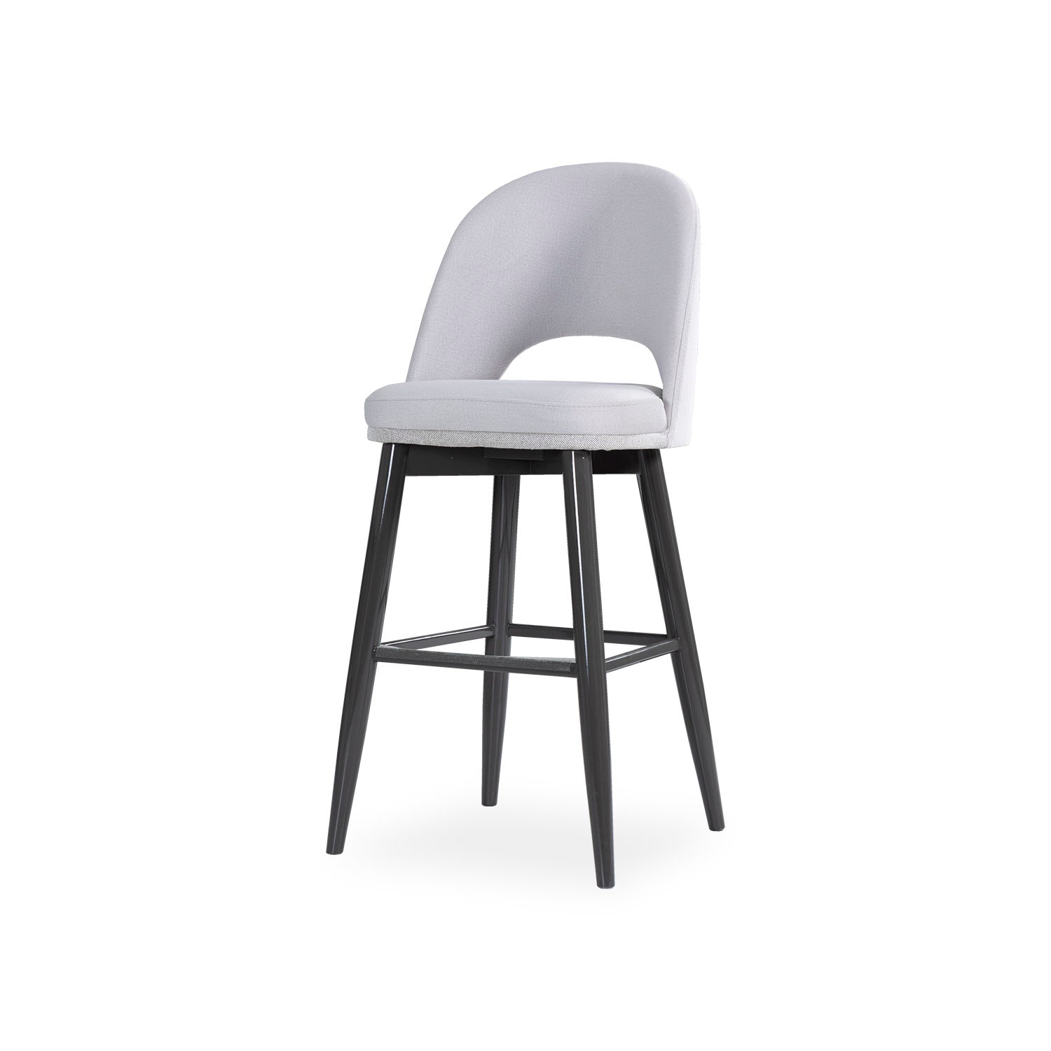 Silla Para Barra Versalles Velvet Gris, Negro Poliuretano