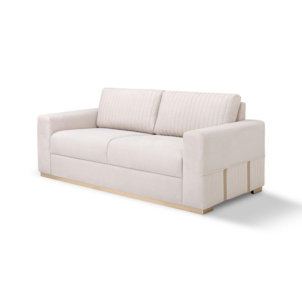 Sofá 2 Puestos Napoli Velvet Serena Crema,Champaña
