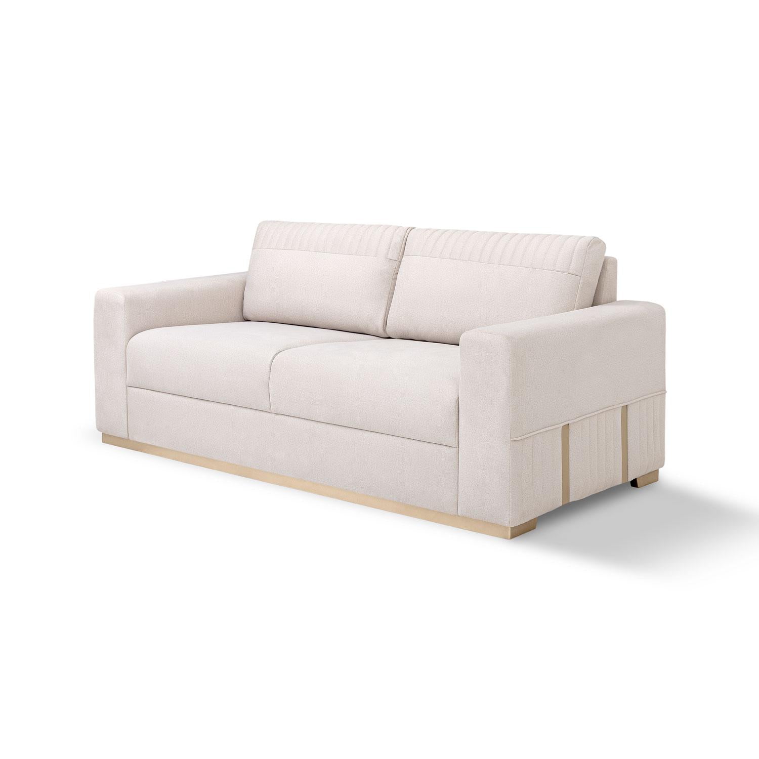 Sofá 2 Puestos Napoli Velvet Serena Crema,Champaña