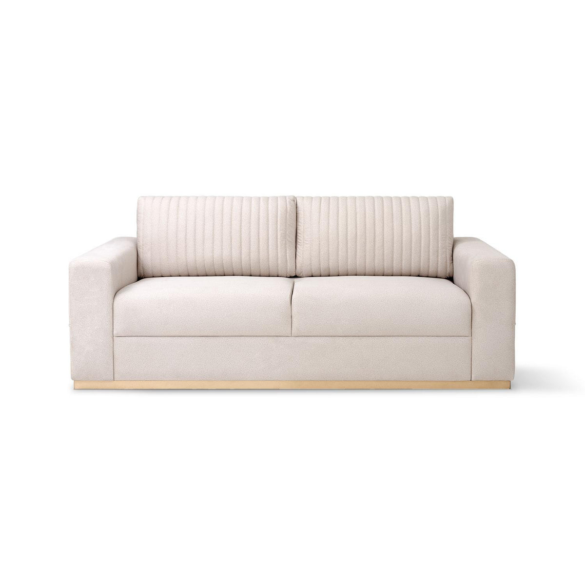 Sofá 2 Puestos Napoli Velvet Serena Crema,Champaña