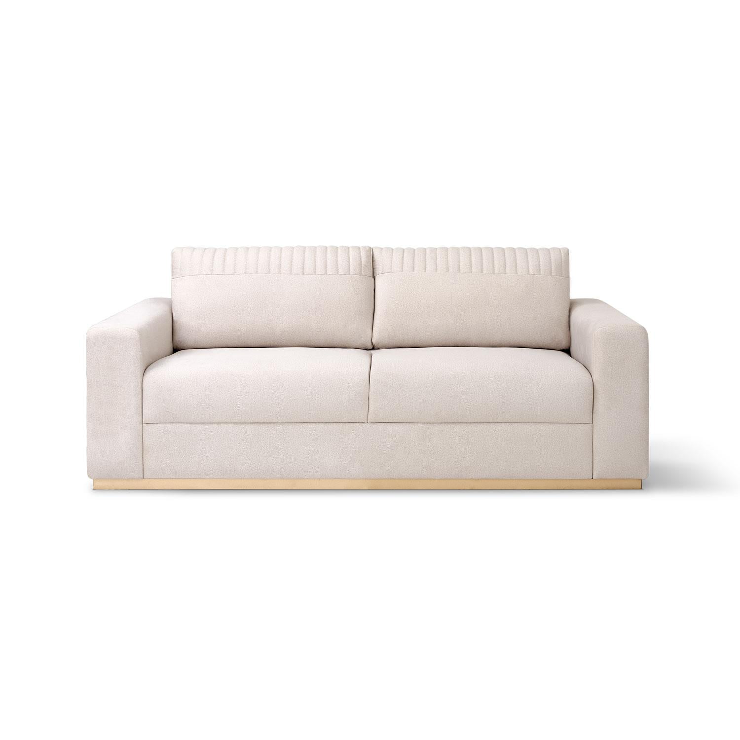 Sofá 2 Puestos Napoli Velvet Serena Crema,Champaña