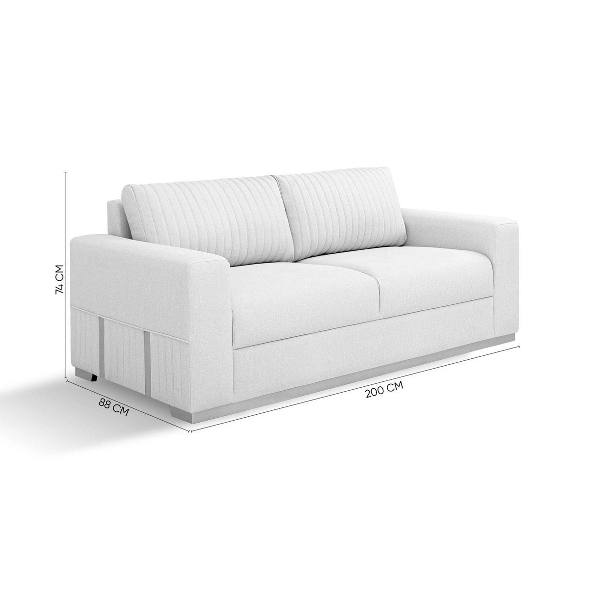 Sofá 2 Puestos Napoli Velvet Serena Crema,Champaña