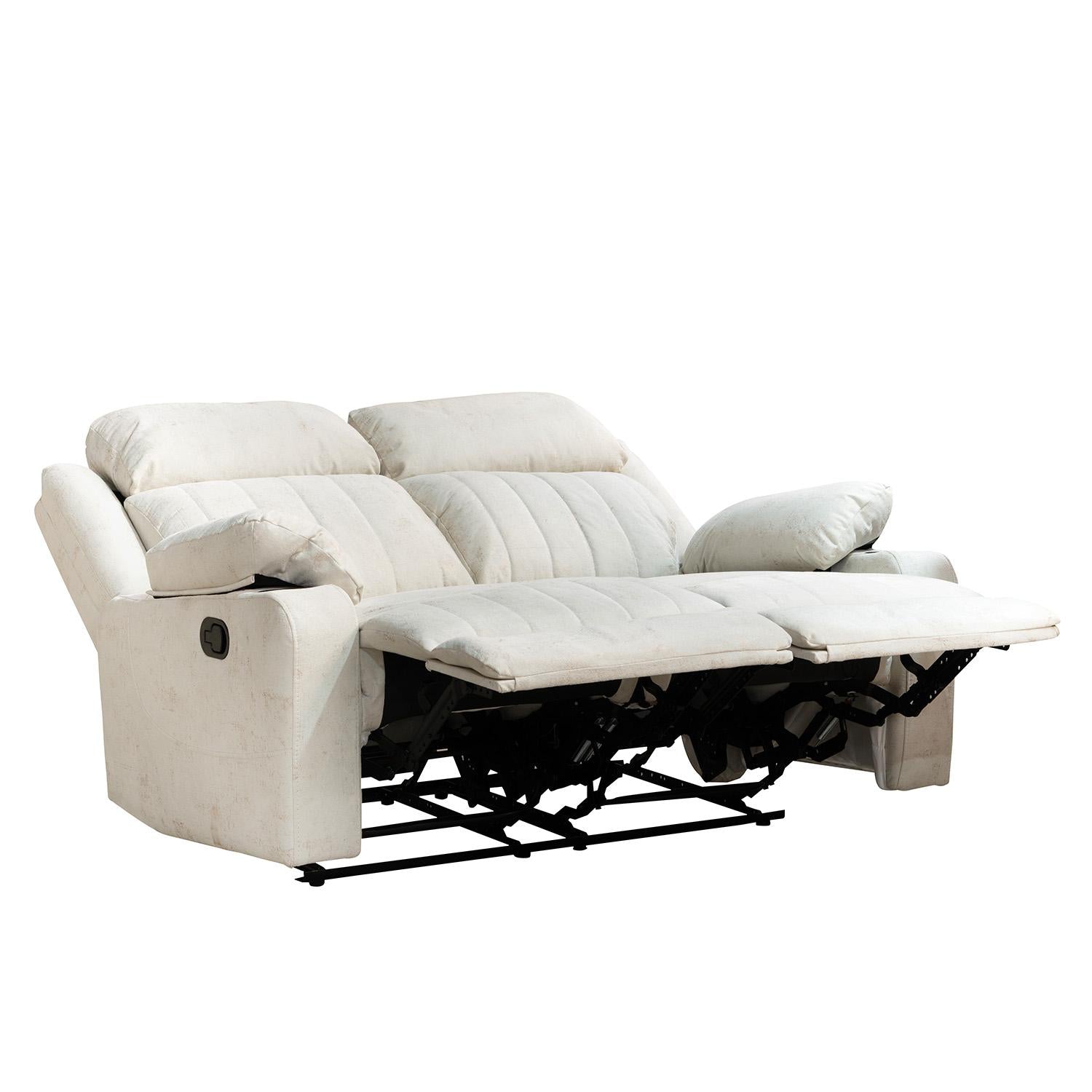Sofá Reclinable 2 Puestos Dylan Velvet Mussi Crudo