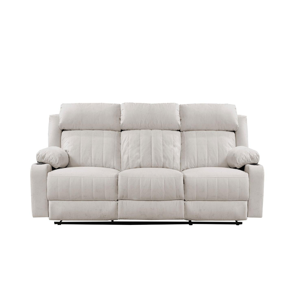 Sofá Reclinable 3 Puestos Dylan Velvet Mussi Crudo