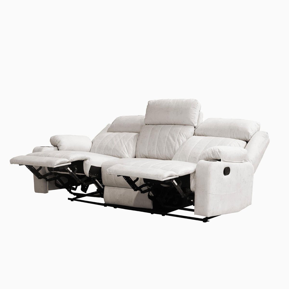 Sofá Reclinable 3 Puestos Dylan Velvet Mussi Crudo